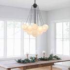 Modern Glass Bubble Chandelier Light Fixture for Dining Room & Living Room Decor
