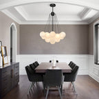 Modern Glass Bubble Chandelier Light Fixture for Dining Room & Living Room Decor