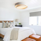 LED Flush Mount Ceiling Light - Concentric Circle Design - Modern Lighting Fixture for Living Room & Dining Room