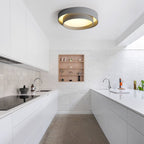 LED Flush Mount Ceiling Light - Concentric Circle Design - Modern Lighting Fixture for Living Room & Dining Room