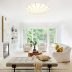 Geometric Flower Silk Ceiling Light Fixture - Modern Design for Living Room & Bedroom Lighting