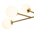 LED 15-Light Globe Linear Chandelier for Kitchen Island - Mid-Century Modern Fixture