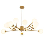 LED 15-Light Globe Linear Chandelier for Kitchen Island - Mid-Century Modern Fixture