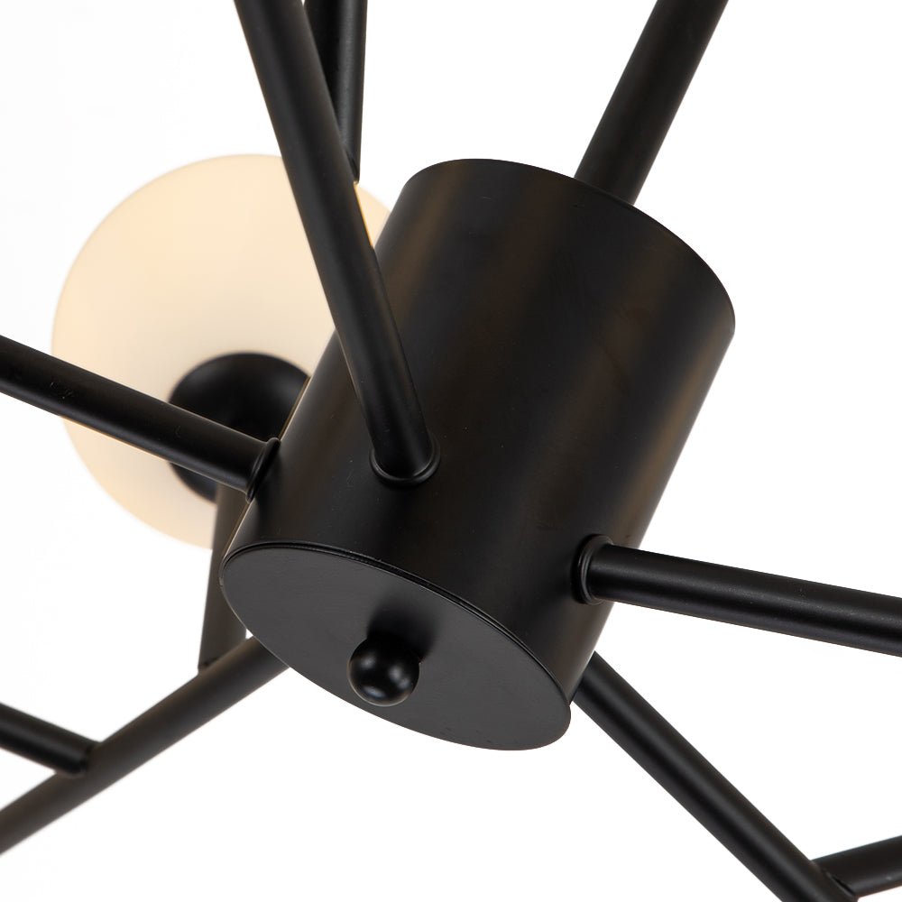 LED 15-Light Globe Linear Chandelier for Kitchen Island - Mid-Century Modern Fixture