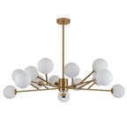 LED 15-Light Globe Linear Chandelier for Kitchen Island - Mid-Century Modern Fixture
