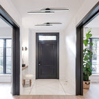 2-Light LED Strip Semi Flush Mount Ceiling Light - Modern Minimalist Fixture for Living Room & Hallway