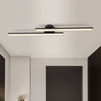 2-Light LED Strip Semi Flush Mount Ceiling Light - Modern Minimalist Fixture for Living Room & Hallway