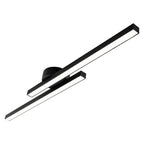 2-Light LED Strip Semi Flush Mount Ceiling Light - Modern Minimalist Fixture for Living Room & Hallway