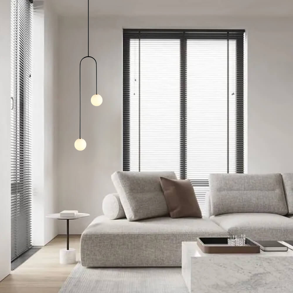 LED Globe Pendant Light Fixture - Modern Minimalist Design for Kitchen Island & Dining Room Lighting