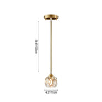 Modern 1-Light Round Crystal Glass Pendant Light Fixture for Kitchen Island & Dining Room