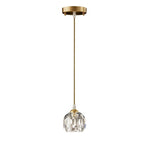 Modern 1-Light Round Crystal Glass Pendant Light Fixture for Kitchen Island & Dining Room