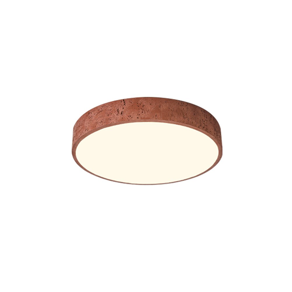 LED Flush Mount Ceiling Light - Dimmable Round Resin Fixture for Living Room & Bedroom Lighting