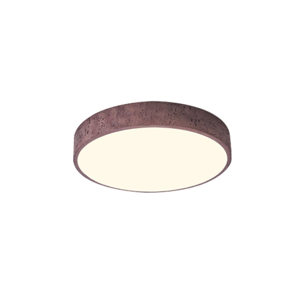 LED Flush Mount Ceiling Light - Dimmable Round Resin Fixture for Living Room & Bedroom Lighting