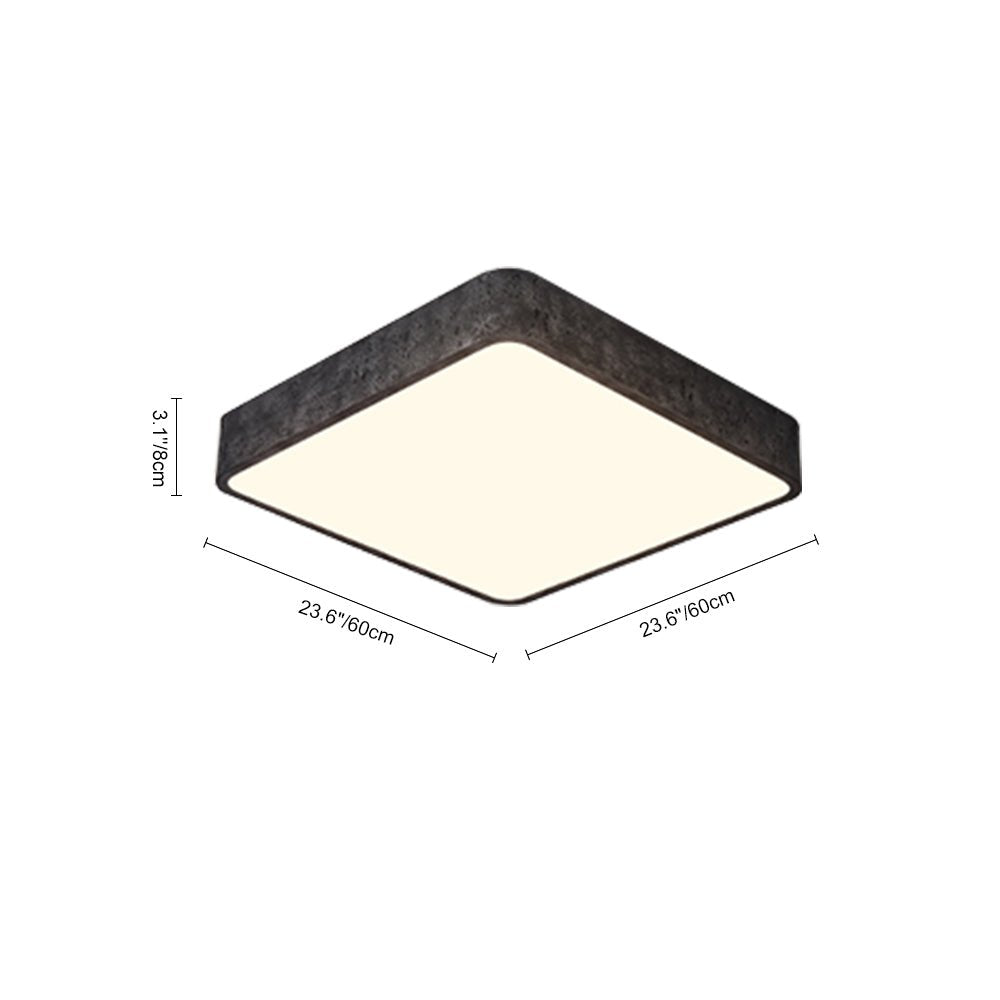 Dimmable LED Flush Mount Ceiling Light - Modern Square Resin Fixture for Living Room & Hallway