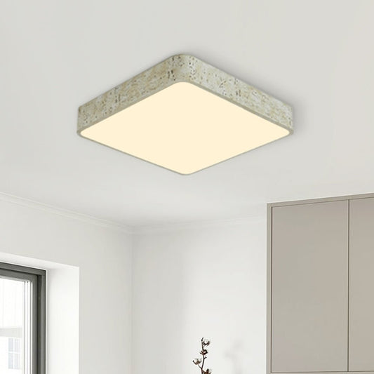 Dimmable LED Flush Mount Ceiling Light - Modern Square Resin Fixture for Living Room & Hallway