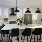 Industrial Single Dome Pendant Light Fixture - Adjustable Height for Kitchen, Dining Room & Bar Lighting