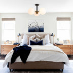 3-Light Sputnik Semi Flush Mount Ceiling Light with Glass Shades for Modern Mid-Century Home Decor