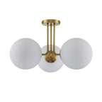 3-Light Sputnik Semi Flush Mount Ceiling Light with Glass Shades for Modern Mid-Century Home Decor