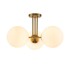 3-Light Sputnik Semi Flush Mount Ceiling Light with Glass Shades for Modern Mid-Century Home Decor