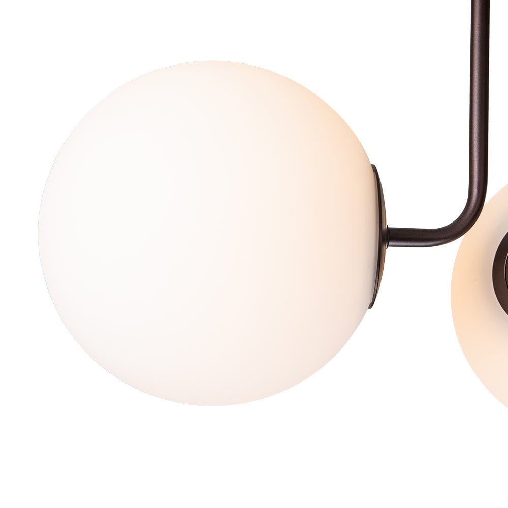 3-Light Sputnik Semi Flush Mount Ceiling Light with Glass Shades for Modern Mid-Century Home Decor