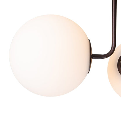 3-Light Sputnik Semi Flush Mount Ceiling Light with Glass Shades for Modern Mid-Century Home Decor