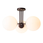 3-Light Sputnik Semi Flush Mount Ceiling Light with Glass Shades for Modern Mid-Century Home Decor