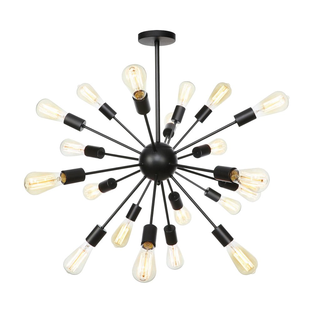 Mid-Century Modern Black Sputnik Chandelier - 8-Light Fixture for Living Room & Dining Room