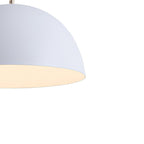 1-Light White Dome Pendant Light Fixture - Modern Minimalist Design for Kitchen, Dining Room & Entryway