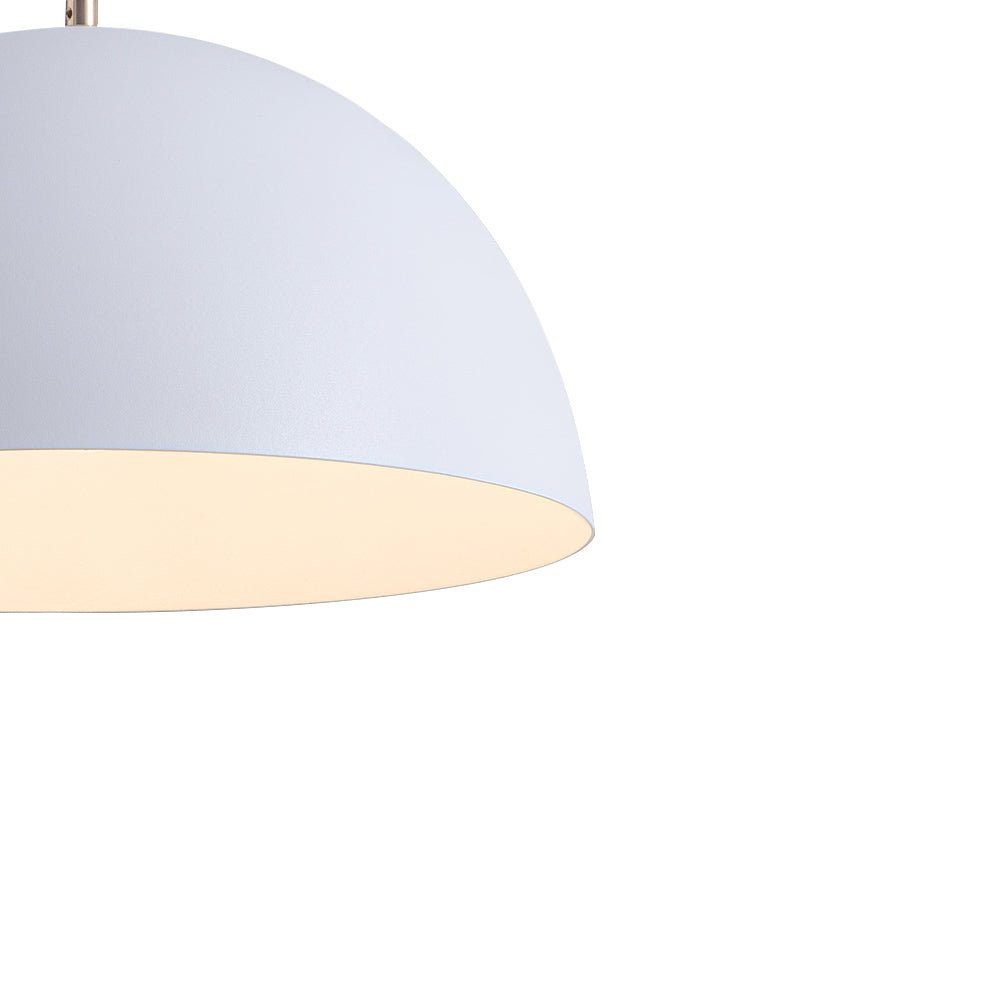 1-Light White Dome Pendant Light Fixture - Modern Minimalist Design for Kitchen, Dining Room & Entryway