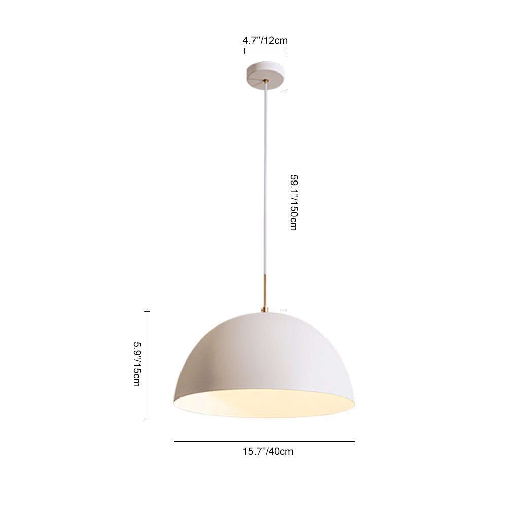 1-Light White Dome Pendant Light Fixture - Modern Minimalist Design for Kitchen, Dining Room & Entryway