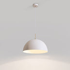 1-Light White Dome Pendant Light Fixture - Modern Minimalist Design for Kitchen, Dining Room & Entryway