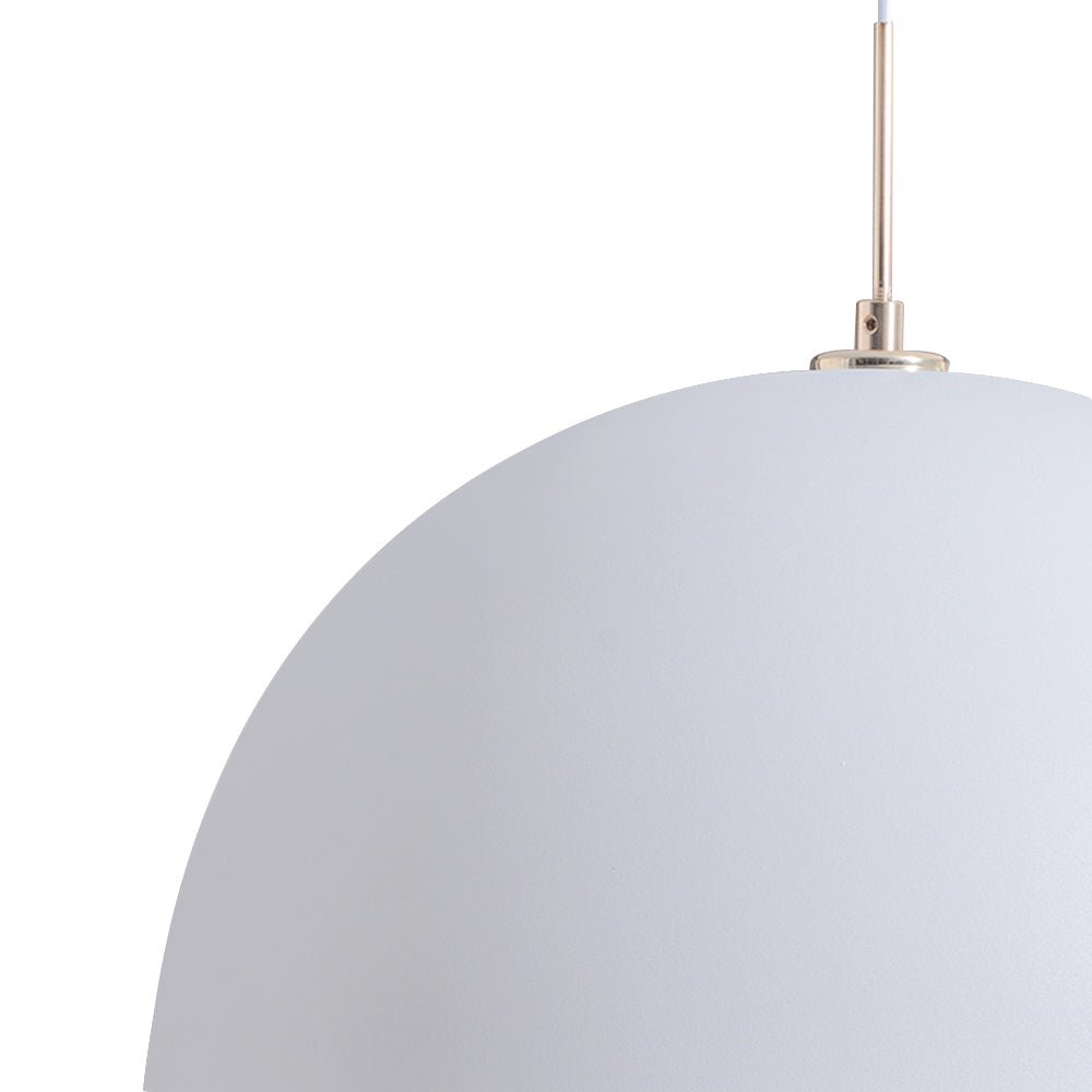 1-Light White Dome Pendant Light Fixture - Modern Minimalist Design for Kitchen, Dining Room & Entryway