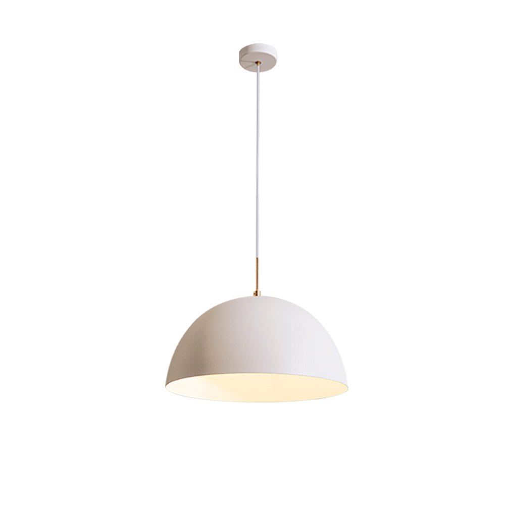 1-Light White Dome Pendant Light Fixture - Modern Minimalist Design for Kitchen, Dining Room & Entryway