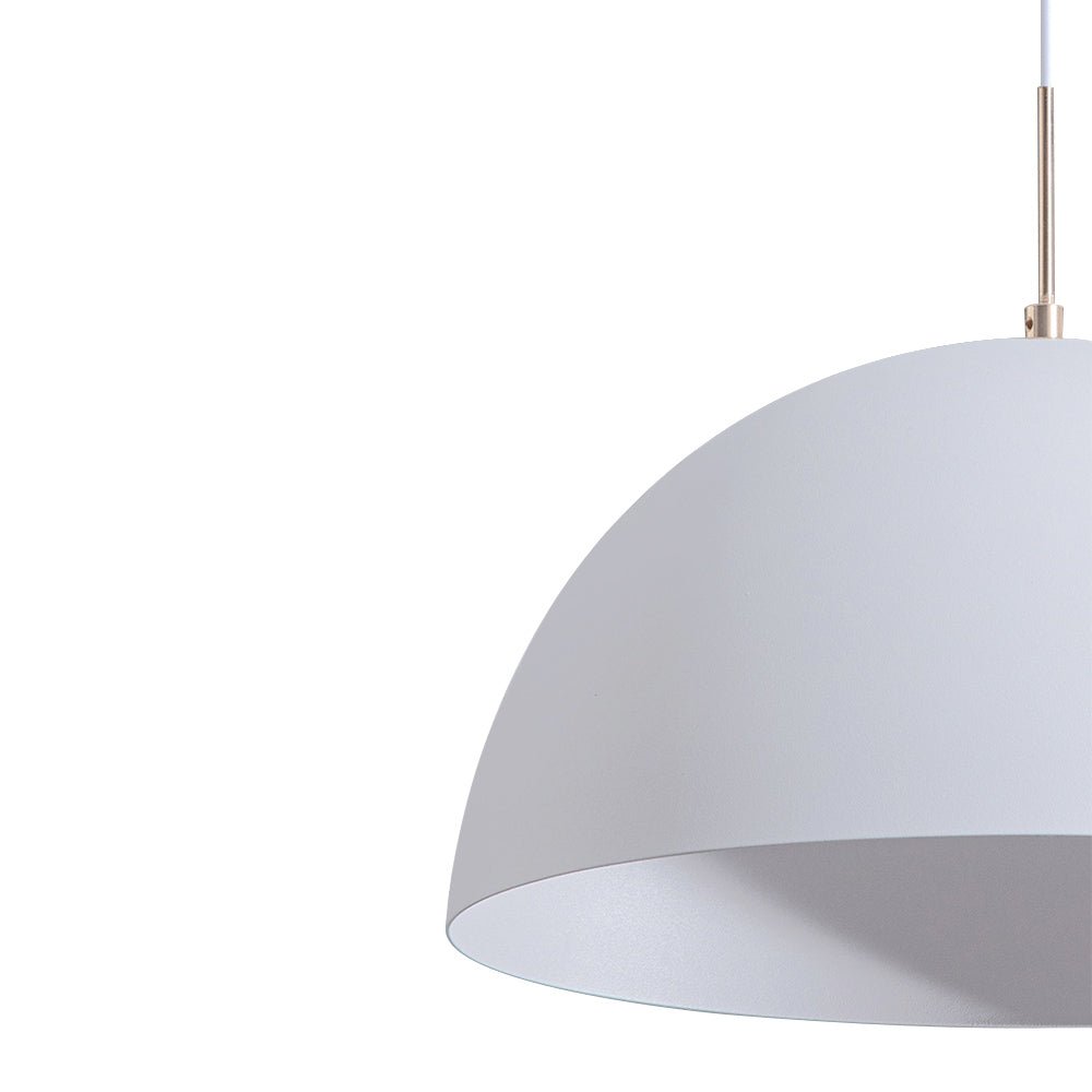 1-Light White Dome Pendant Light Fixture - Modern Minimalist Design for Kitchen, Dining Room & Entryway