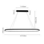 LED Oval Hanging Light Fixture - Modern Minimalist Design for Dining Room & Kitchen Lighting