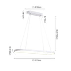LED Oval Hanging Light Fixture - Modern Minimalist Design for Dining Room & Kitchen Lighting