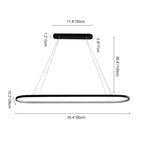 LED Oval Hanging Light Fixture - Modern Minimalist Design for Dining Room & Kitchen Lighting