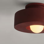1-Light Resin Semi Flush Mount Ceiling Light Fixture - Cylindrical Design for Modern Home Decor