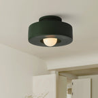 1-Light Resin Semi Flush Mount Ceiling Light Fixture - Cylindrical Design for Modern Home Decor