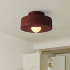 1-Light Resin Semi Flush Mount Ceiling Light Fixture - Cylindrical Design for Modern Home Decor