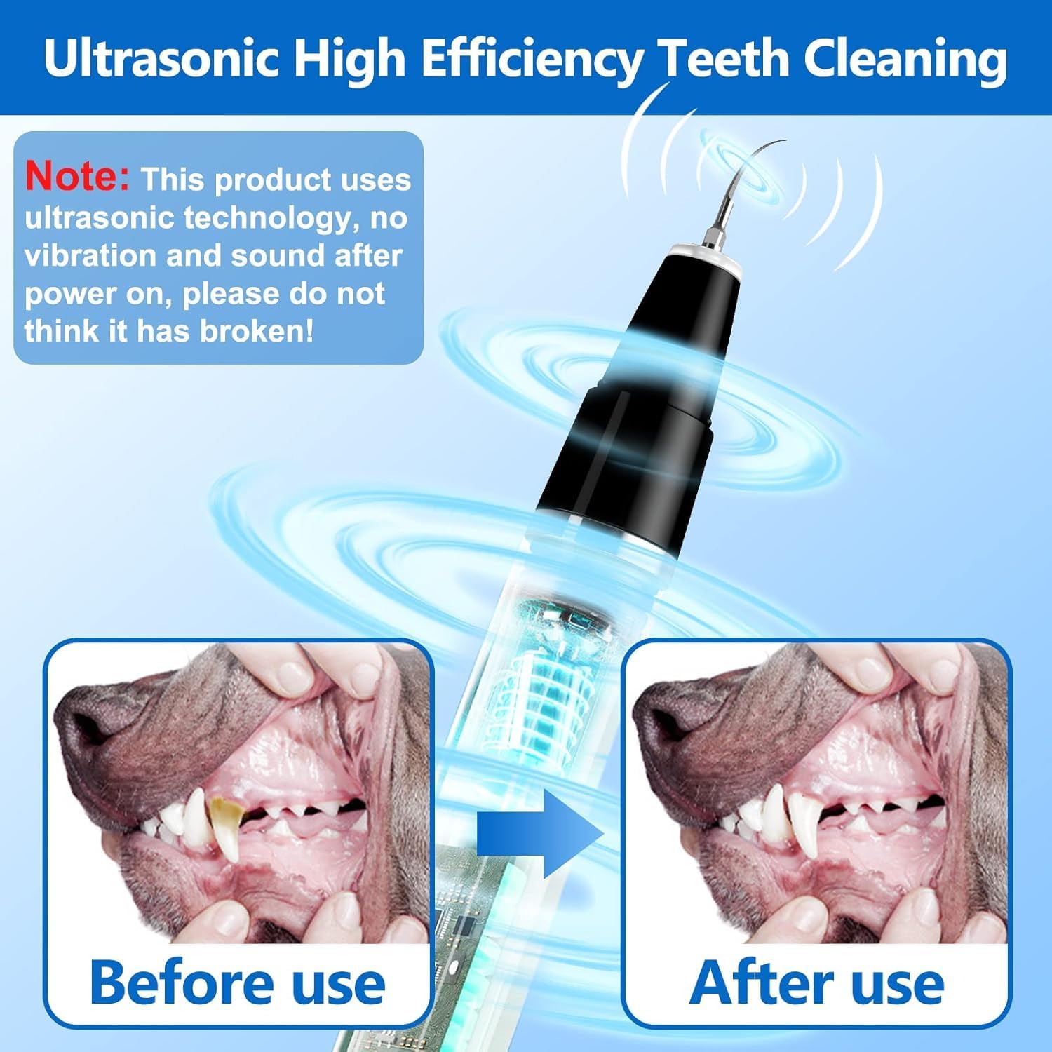 Ultrasonic Pet Tartar Remover | Gentle, Professional Cleaning for Home Oral Hygiene