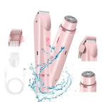 Electric Waterproof Bikini Trimmer | Rechargeable, Dual-Head Design for Body, Face & Underarm Grooming