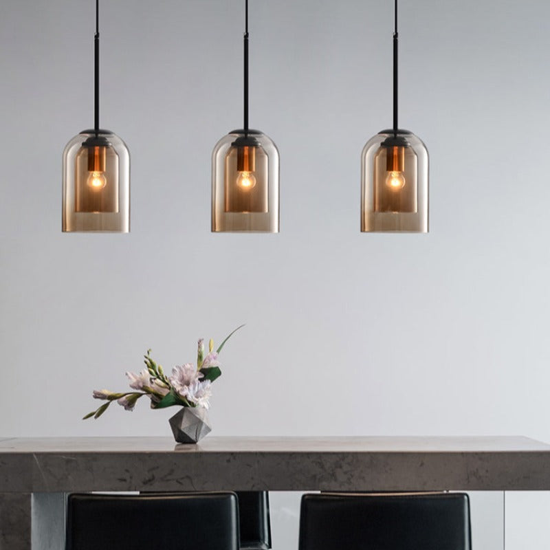 LED Pendant Lamp - Modern Adjustable Fixture with Clear Glass Shade for Kitchen & Dining Room Lighting