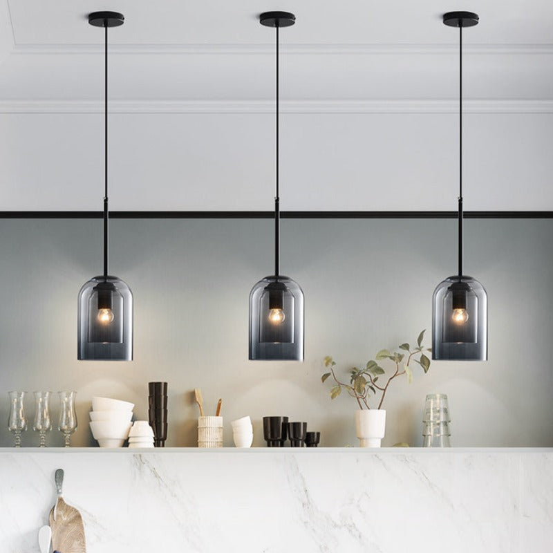 LED Pendant Lamp - Modern Adjustable Fixture with Clear Glass Shade for Kitchen & Dining Room Lighting