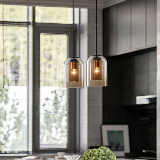 LED Pendant Lamp - Modern Adjustable Fixture with Clear Glass Shade for Kitchen & Dining Room Lighting