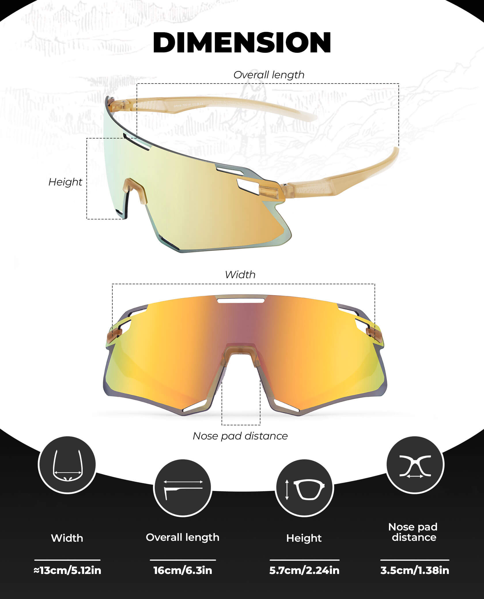 Photochromic Cycling Sunglasses | UV400 Protection, HD Curved Lens & Adjustable Fit for Golf, Hiking & Outdoor Sports