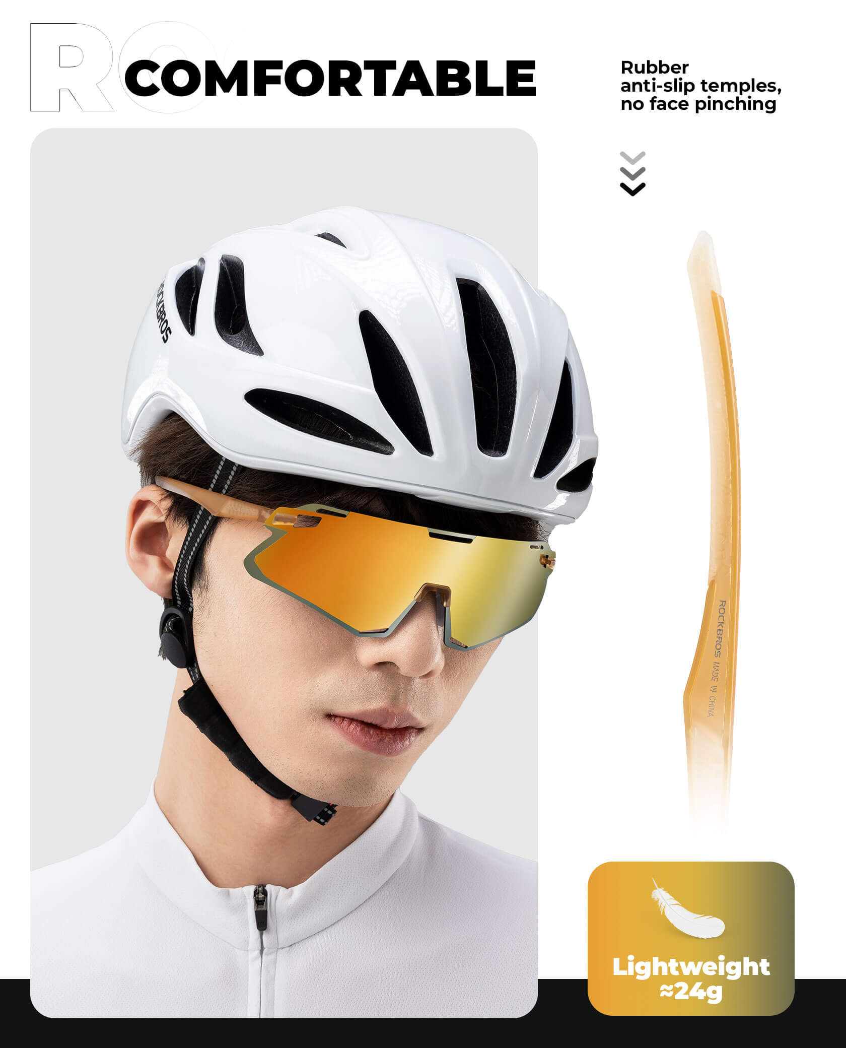 Photochromic Cycling Sunglasses | UV400 Protection, HD Curved Lens & Adjustable Fit for Golf, Hiking & Outdoor Sports