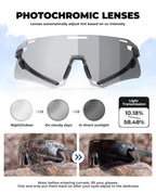 Photochromic Cycling Sunglasses | UV400 Protection, HD Curved Lens & Adjustable Fit for Golf, Hiking & Outdoor Sports