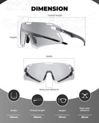 Photochromic Cycling Sunglasses | UV400 Protection, HD Curved Lens & Adjustable Fit for Golf, Hiking & Outdoor Sports