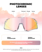 Photochromic Cycling Sunglasses | UV400 Protection, HD Curved Lens & Adjustable Fit for Golf, Hiking & Outdoor Sports
